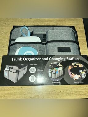 Gray Trunk Organizer and Portable Changing Station by